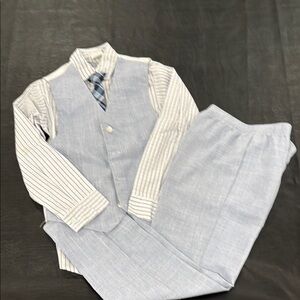 Boys Van Heusen 4 piece Striped/plaid Vest and Pants Set size 10